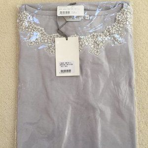 FRETTE Women Sz S Gray Pajama Lace Gown Sleepwear
